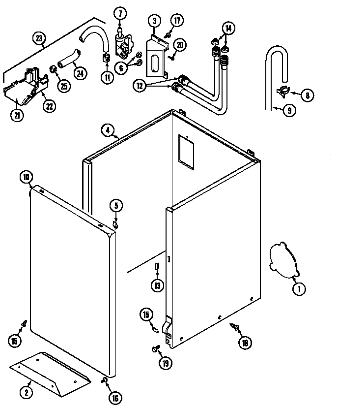 Maytag LAT8226ABE cabinet diagram