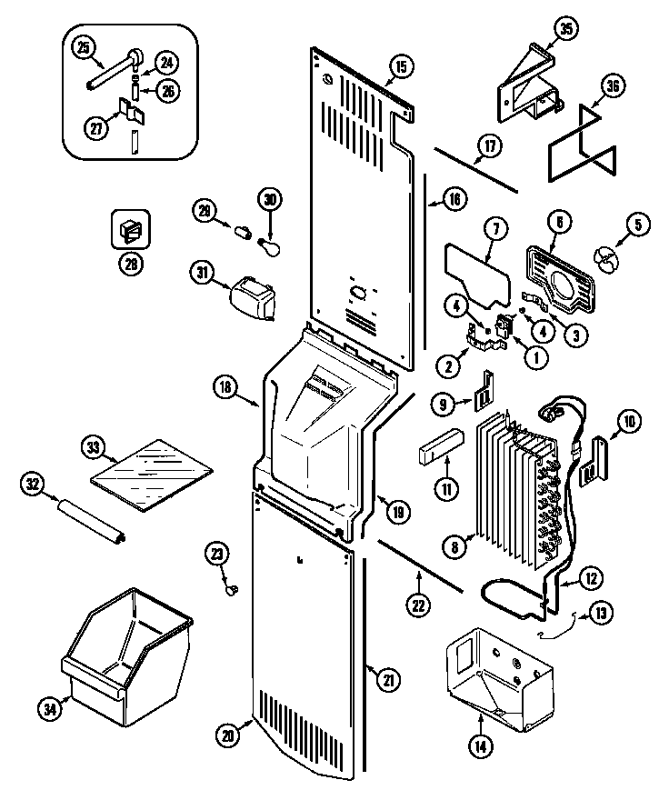Admiral ASD2514ARQ freezer compartment (bisque) (asd2514arq) diagram