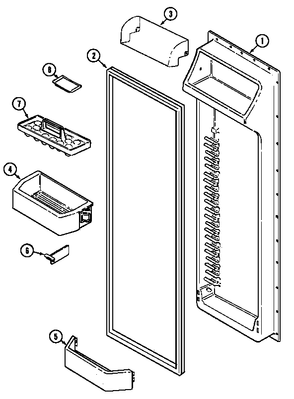Admiral ASD2514ARQ fresh food inner door (bisque) (asd2514arq) diagram