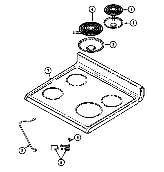 Maytag VER1360AGH top assembly diagram