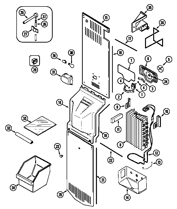 Jenn-Air JSD2374ARW freezer compartment diagram