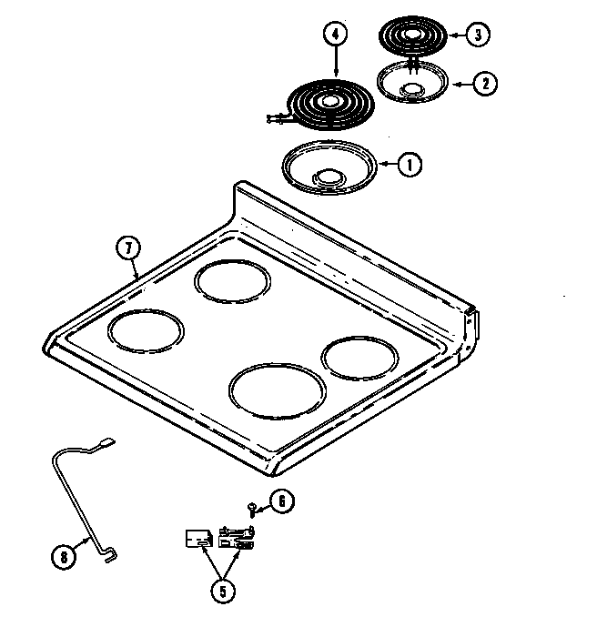 Admiral AER1150AAH top assembly diagram