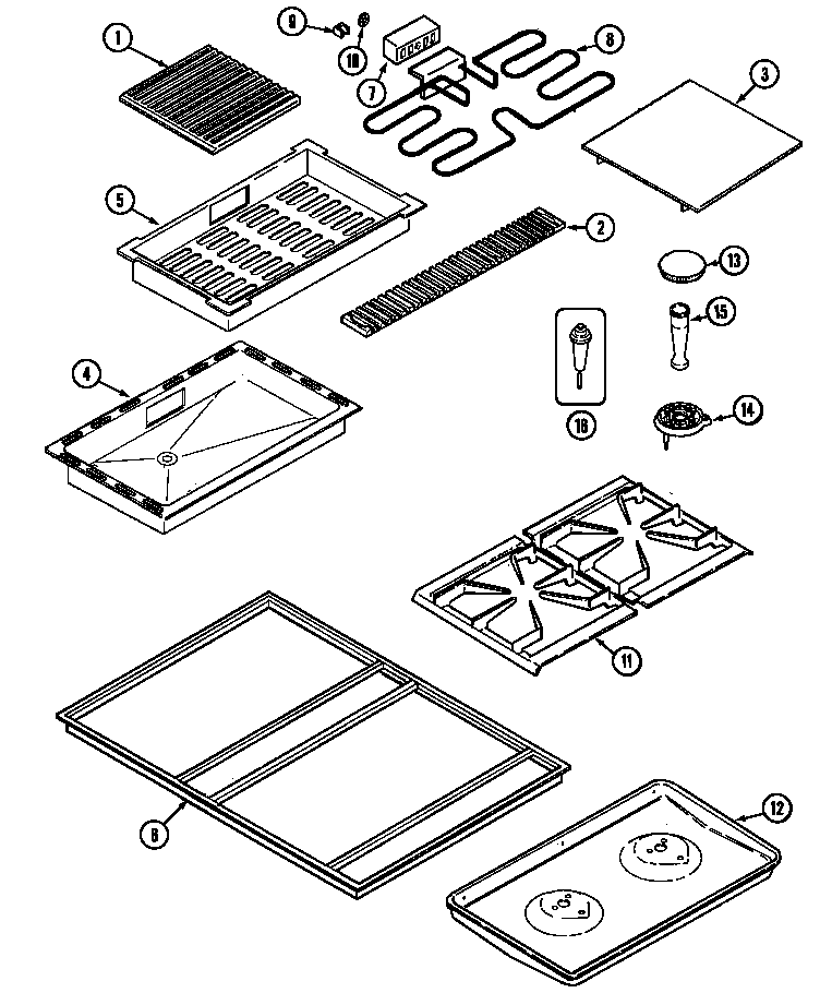 Jenn-Air CVDX4180B top assembly diagram