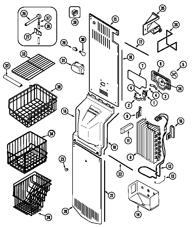 Jenn-Air JSD2588AEA freezer compartment diagram