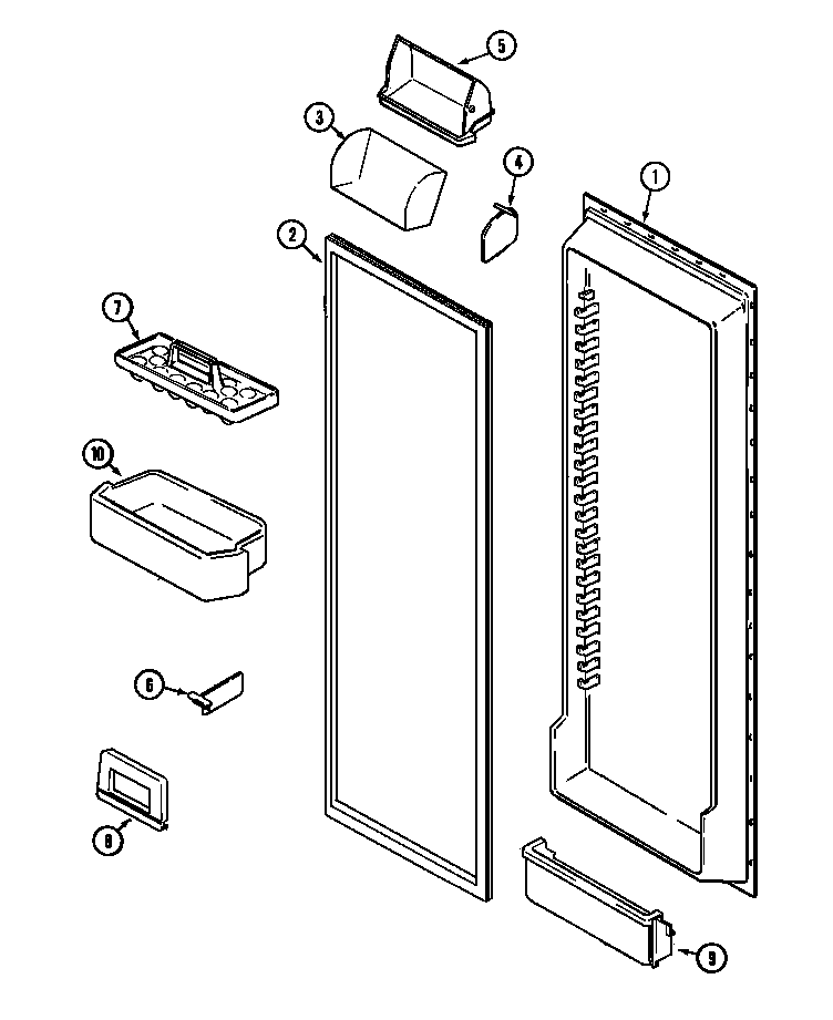 Jenn-Air JSD2588AEA fresh food inner door diagram