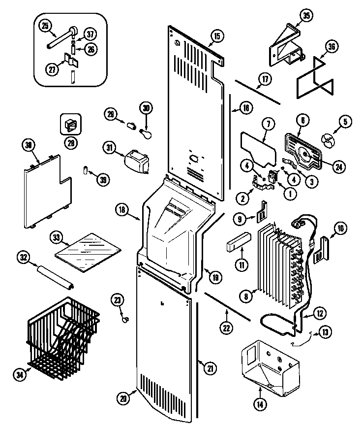 Jenn-Air JSD2774ARB freezer compartment diagram