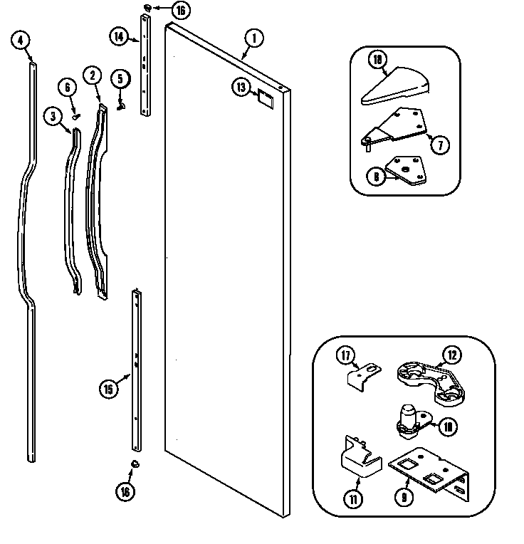 Jenn-Air JSD2774ARB fresh food outer door diagram