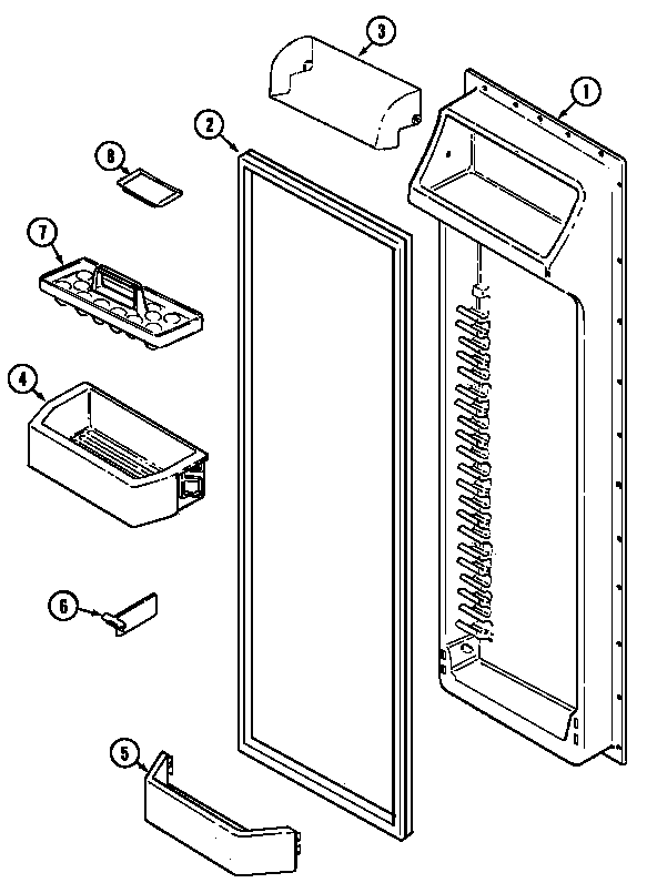 Jenn-Air JSD2774ARB fresh food inner door diagram