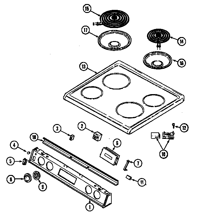 Magic Chef C6892XVS top assembly diagram