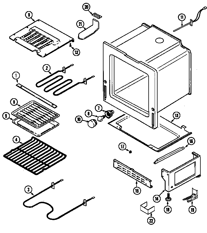 Magic Chef C6892XVS oven/base diagram