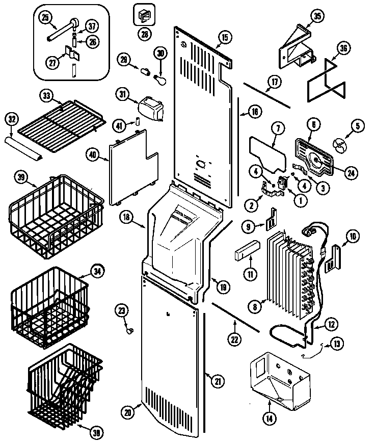 Maytag MSD2756AEW freezer compartment diagram
