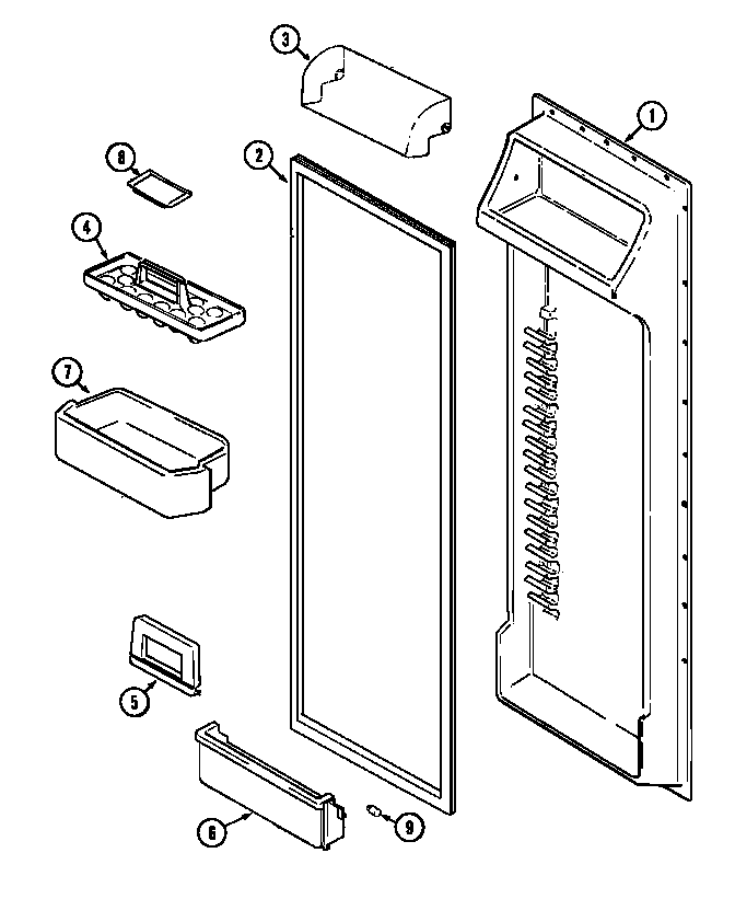 Maytag MSD2756AEW fresh food inner door diagram