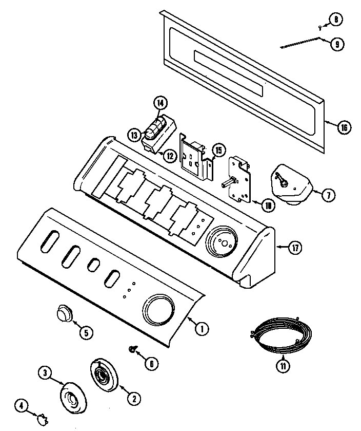 Maytag MDE9766AZW control panel diagram