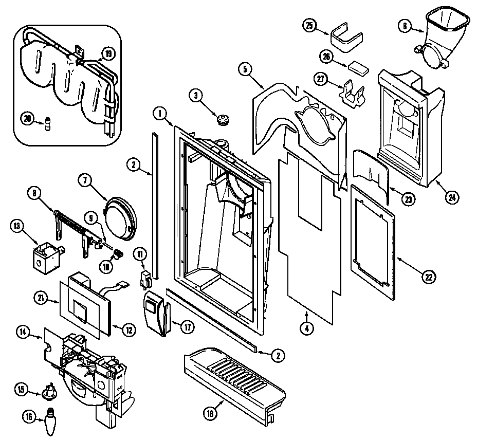 Jenn-Air JSD2388AEA fountain diagram