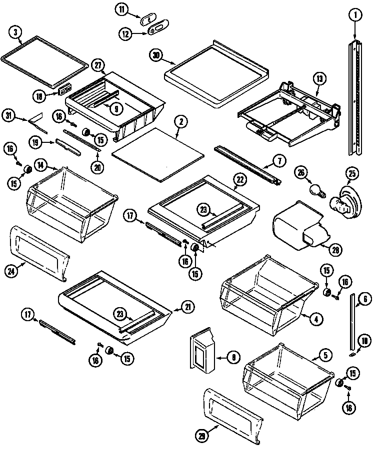 Jenn-Air JSD2789AES shelves & accessories (jsd2789aea) (jsd2789aeb) (jsd2789aes) (jsd2789aew) diagram