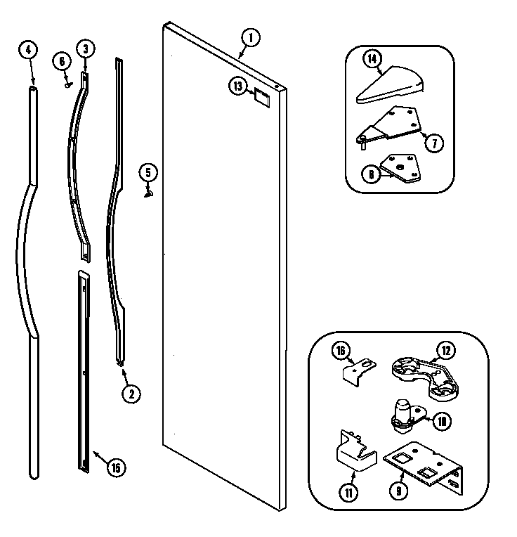 Jenn-Air JSD2789AES fresh food outer door (jsd2789aea/b/w) (jsd2789aea) (jsd2789aeb) (jsd2789aew) diagram