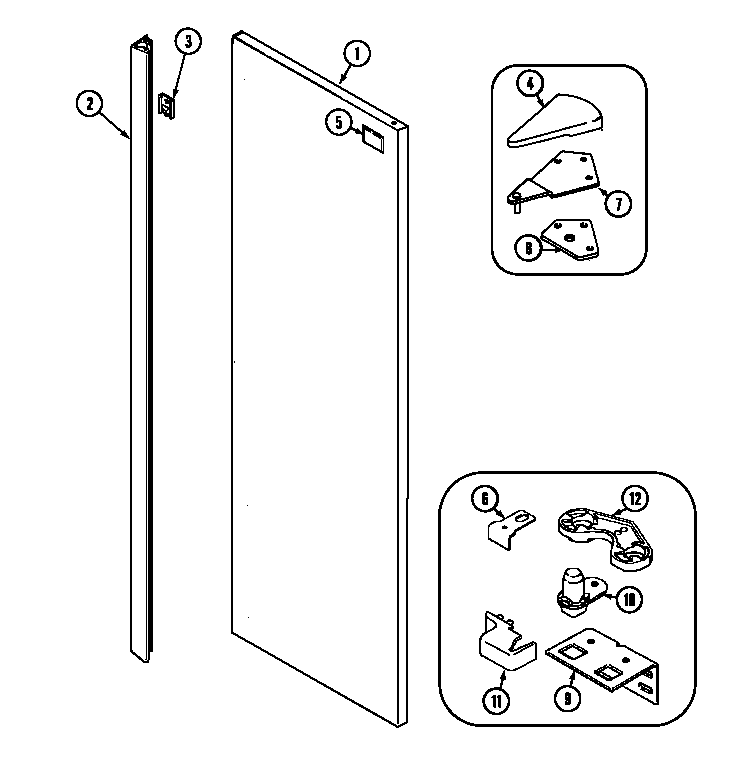 Jenn-Air JSD2789AES fresh food outer door (jsd2789aes) (jsd2789aes) diagram