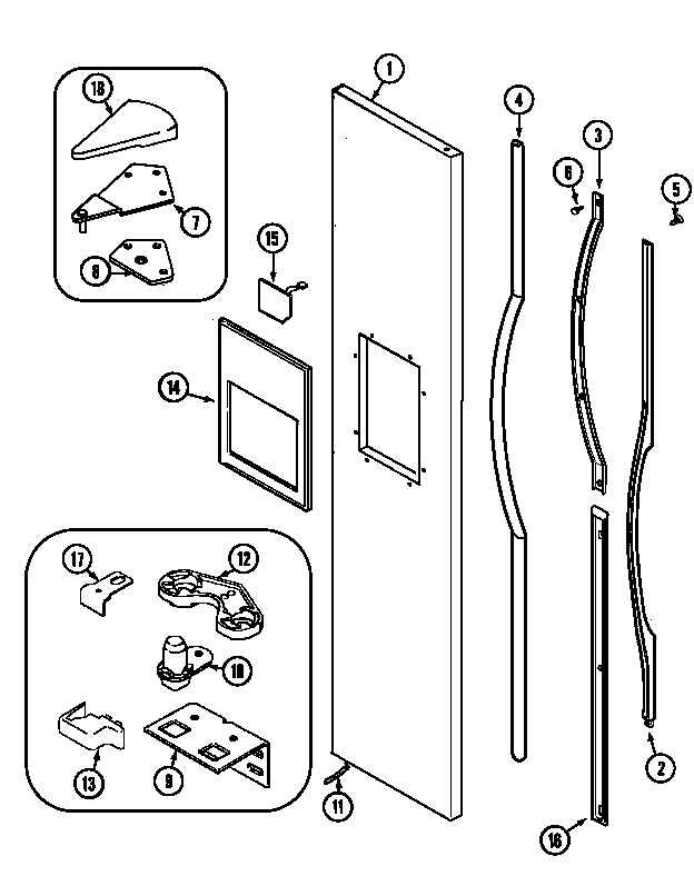 Jenn-Air JSD2789AES freezer outer door (jsd2789aea/b/w) (jsd2789aea) (jsd2789aeb) (jsd2789aew) diagram
