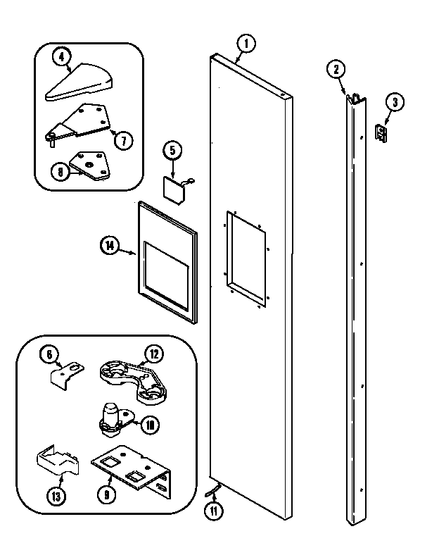 Jenn-Air JSD2789AES freezer outer door (jsd2789aes) (jsd2789aes) diagram