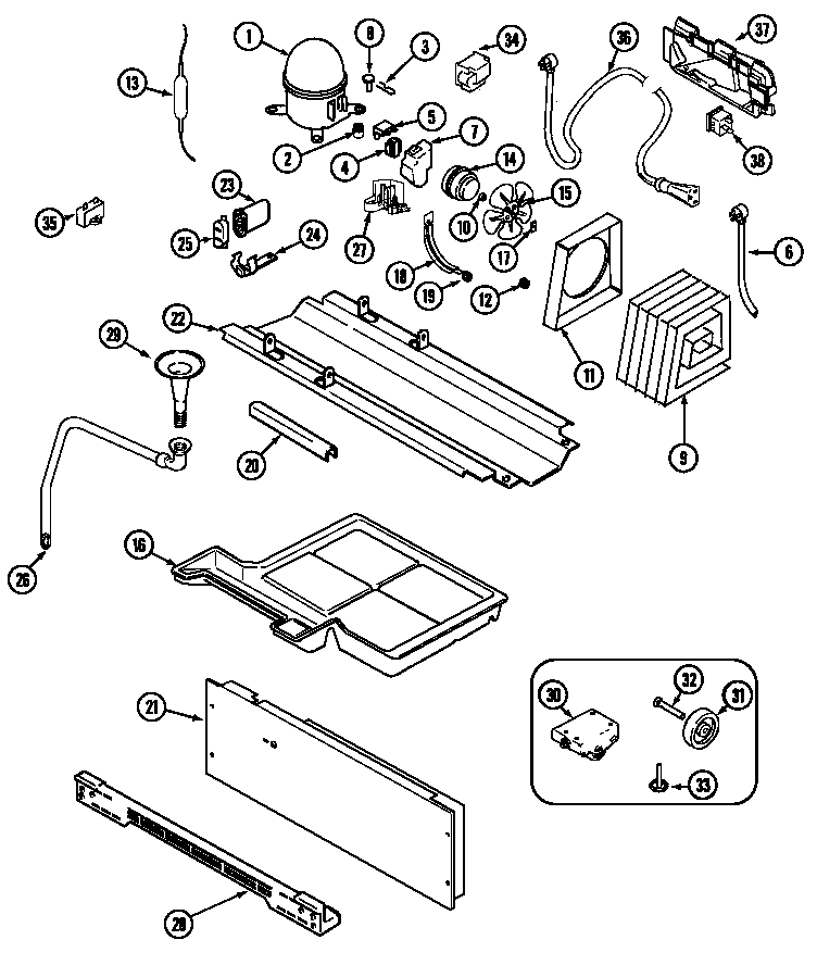 Maytag GC2327PEDW compressor diagram