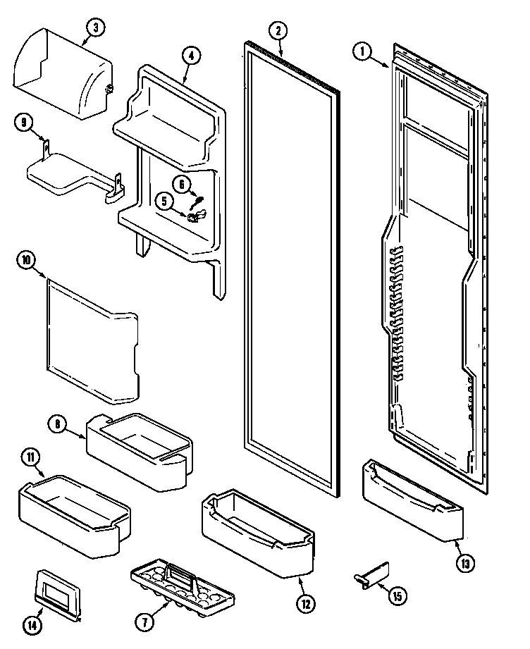 Maytag GC2327PEDW fresh food inner door diagram