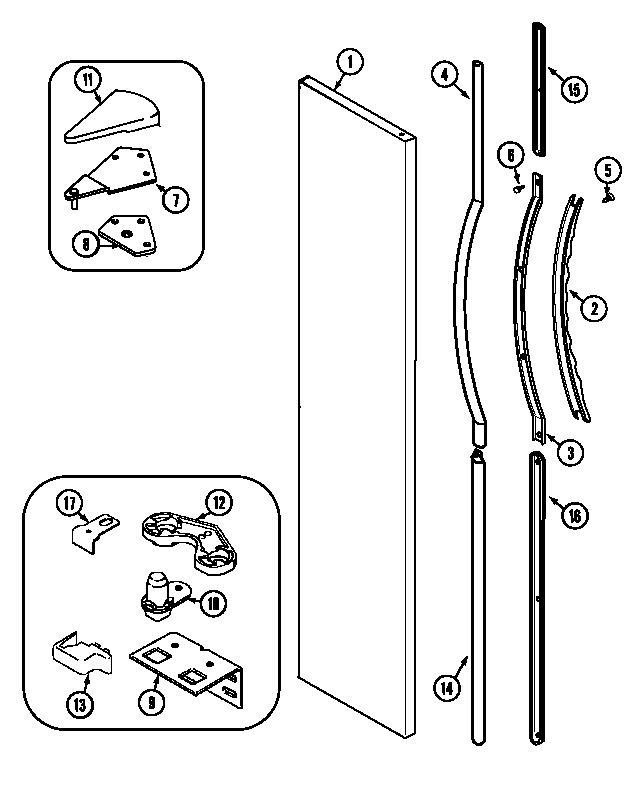 Maytag GC2327PEDW freezer outer door diagram