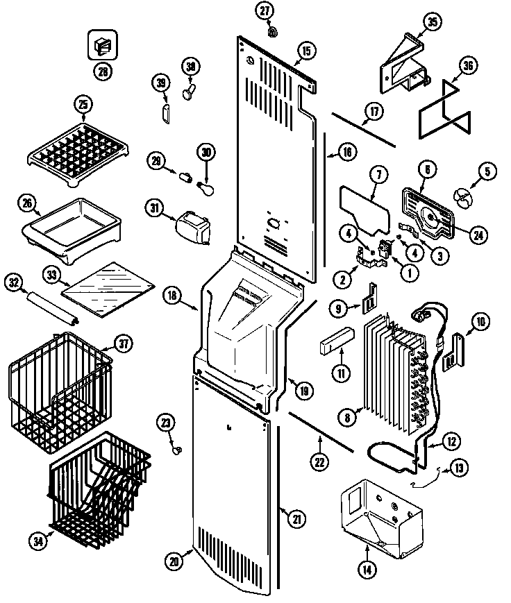 Maytag GC2328PED3 freezer compartment diagram
