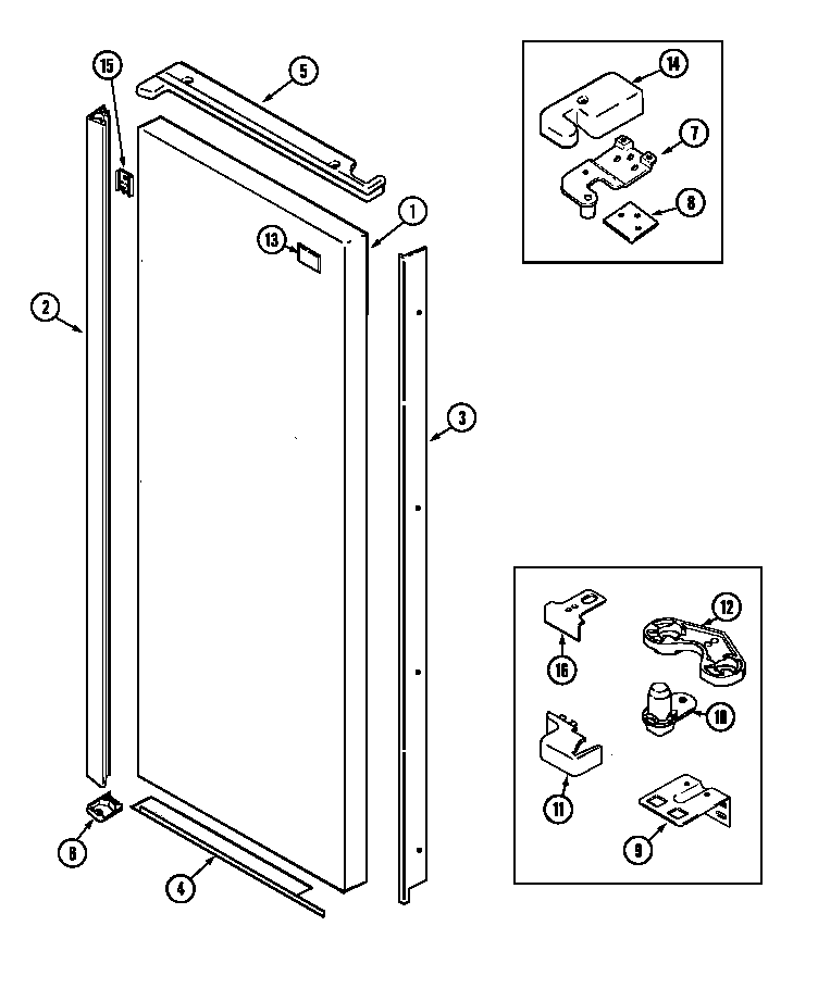 Maytag GC2328PED3 fresh food outer door diagram