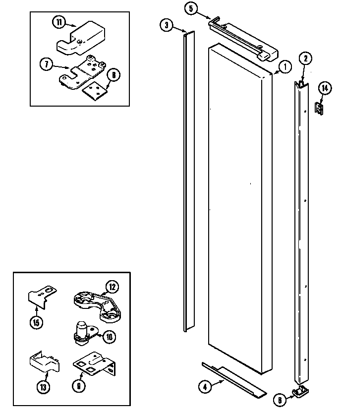 Maytag GC2328PED3 freezer outer door diagram