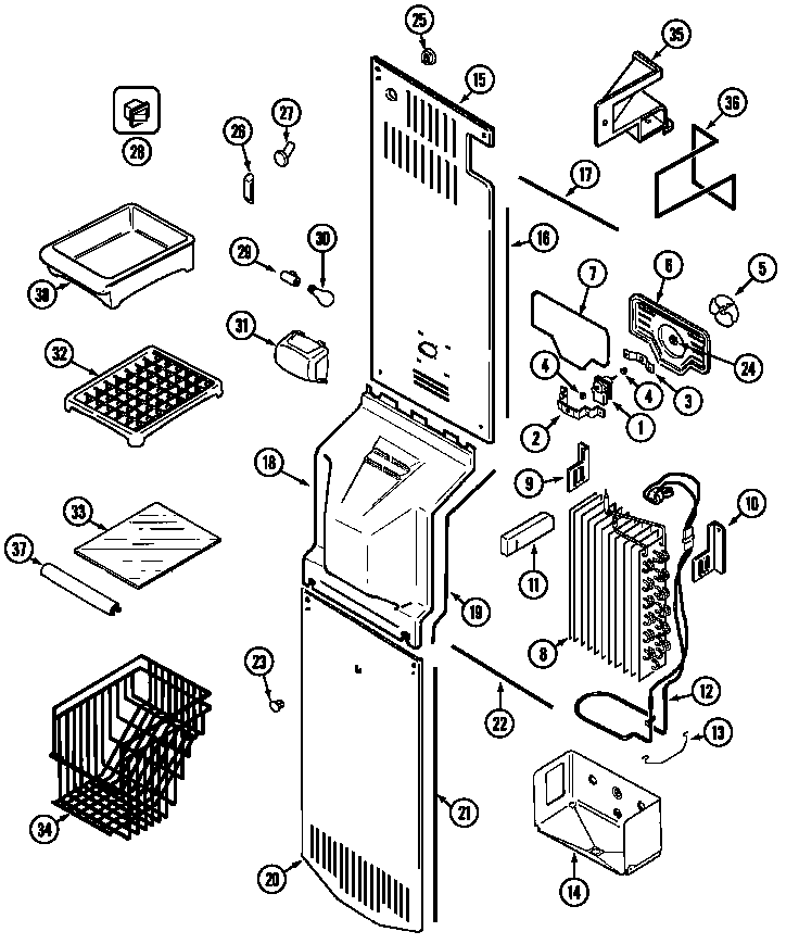 Maytag GS2114PXDQ freezer compartment (gs2114pxda) (gs2114pxdw) diagram