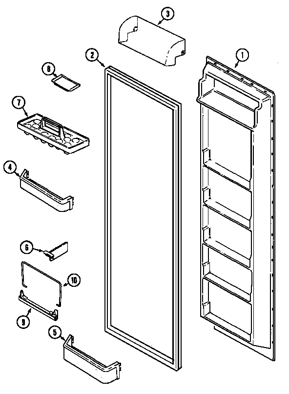 Maytag GS2314PXDA fresh food inner door (bisque) (gs2314pxdq) diagram