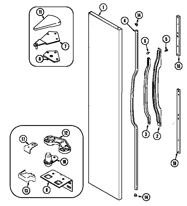 Maytag GS2314PXDA freezer outer door (gs2314pxda) (gs2314pxdw) diagram
