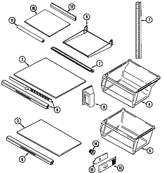 Maytag GS2514CXDA shelves & accessories (bisque) (gs2514cxdq) diagram