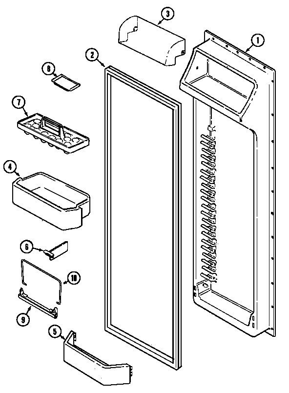 Maytag GS2514CXDA fresh food inner door (bisque) (gs2514cxdq) diagram