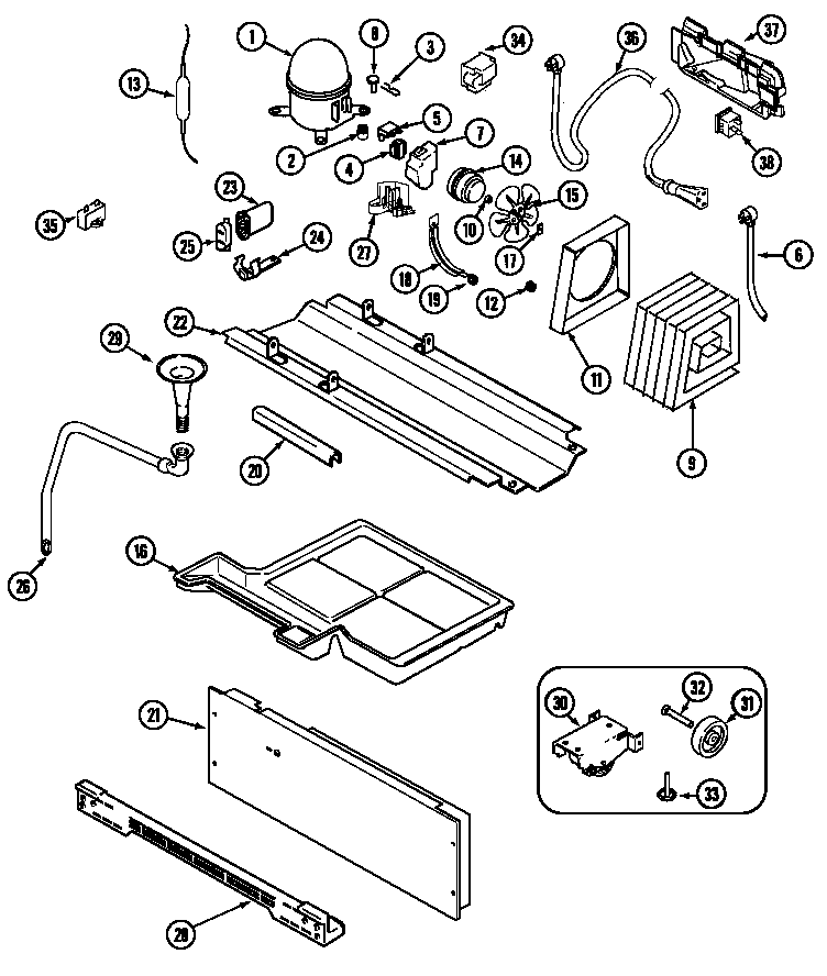 Maytag GS2124PADB compressor (gs2124padw) diagram