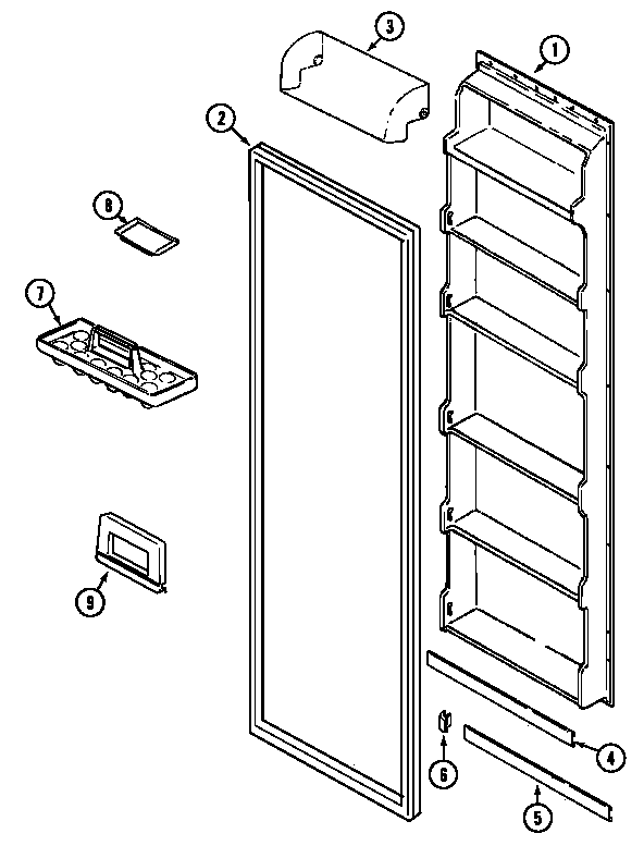 Maytag GS2124PADB fresh food inner door (gs2124padb) (gs2124padb) diagram