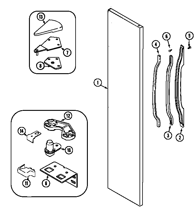Maytag GS2124PADB freezer outer door (gs2124padb) (gs2124padb) diagram