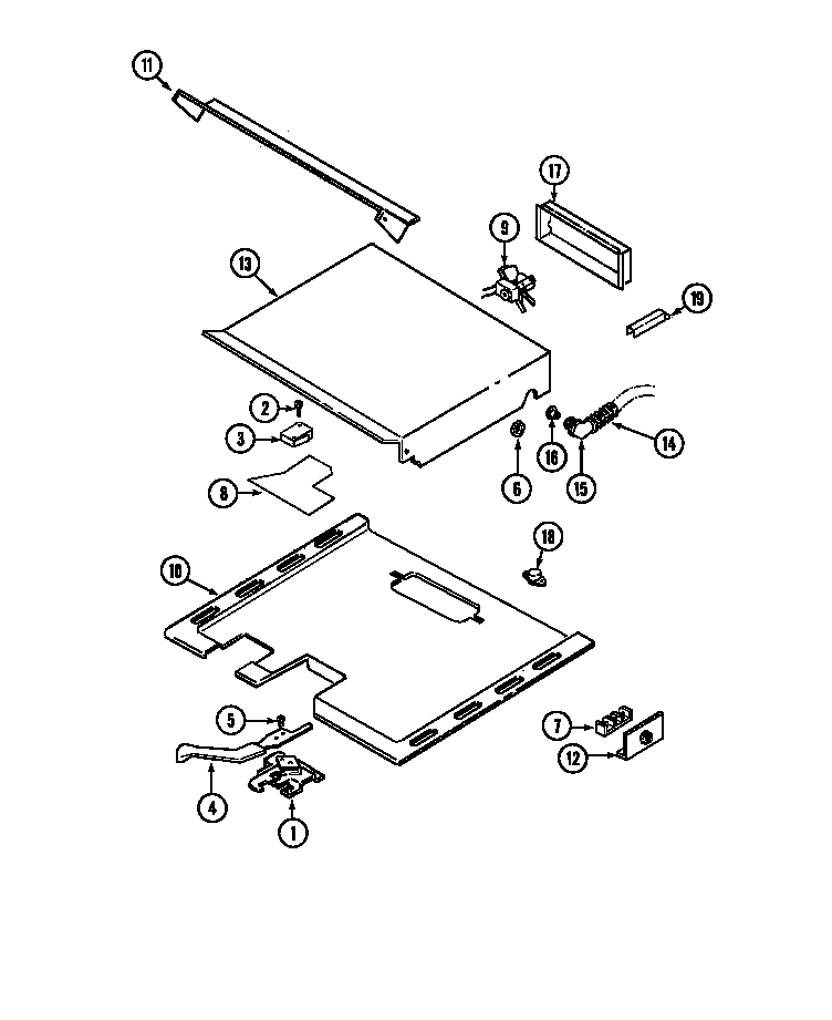 Magic Chef CEW3330ACW internal controls diagram