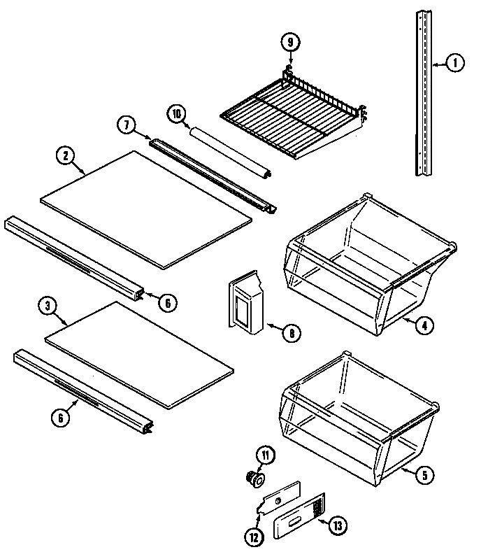 Maytag GS2112PXDA shelves & accessories (gs2112pxda) (gs2112pxdw) diagram