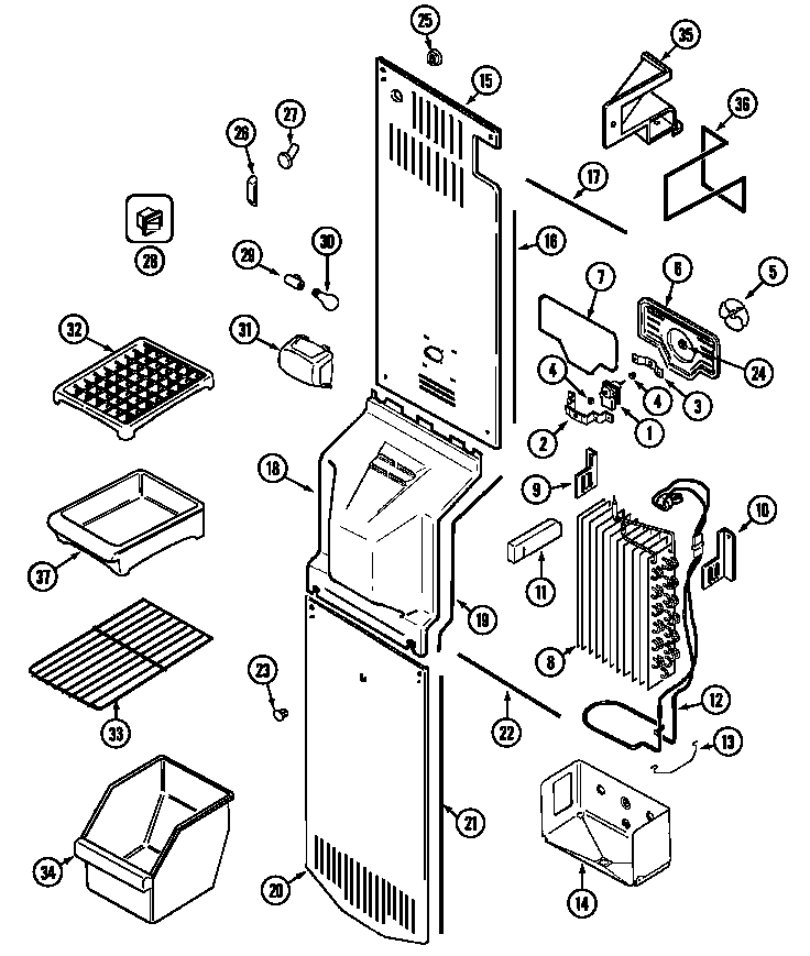 Maytag GS2112PXDA freezer compartment (gs2112pxda) (gs2112pxdw) diagram