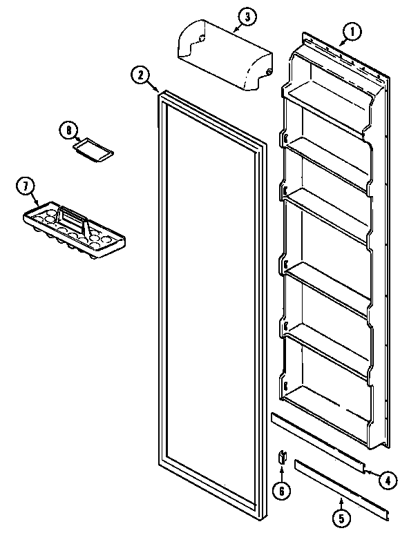 Maytag GS2112PXDA fresh food inner door (gs2112pxda) (gs2112pxdw) diagram