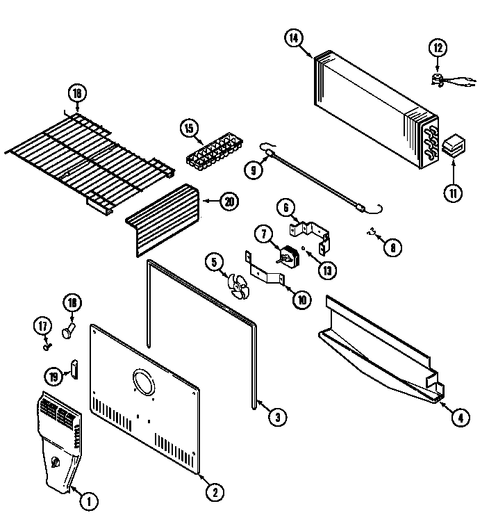 Magic Chef CTB2125DRQ freezer compartment (bisque) (ctb2125drq) diagram