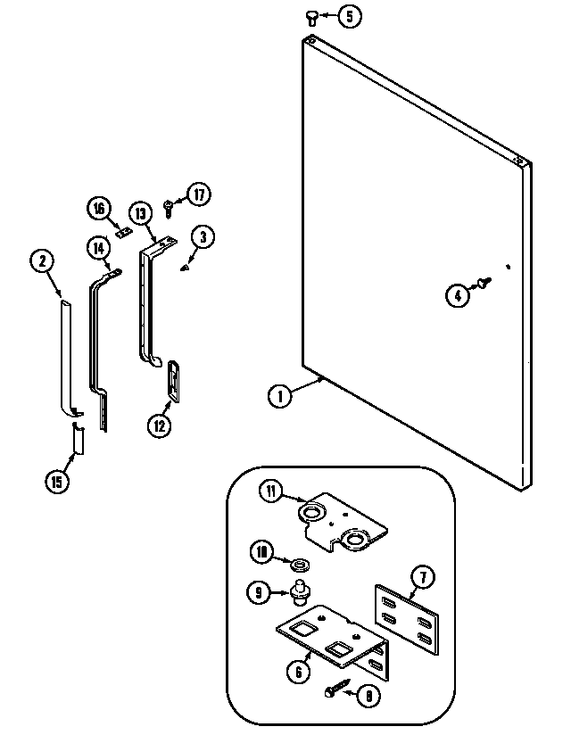 Maytag PTB2153DRW fresh food outer door (ptb2153dra) (ptb2153drw) diagram