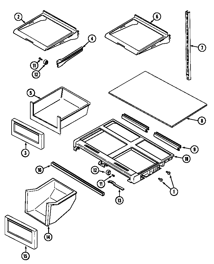Maytag MTB2148DRA shelves & accessories (bisque) (mtb2148drq) diagram