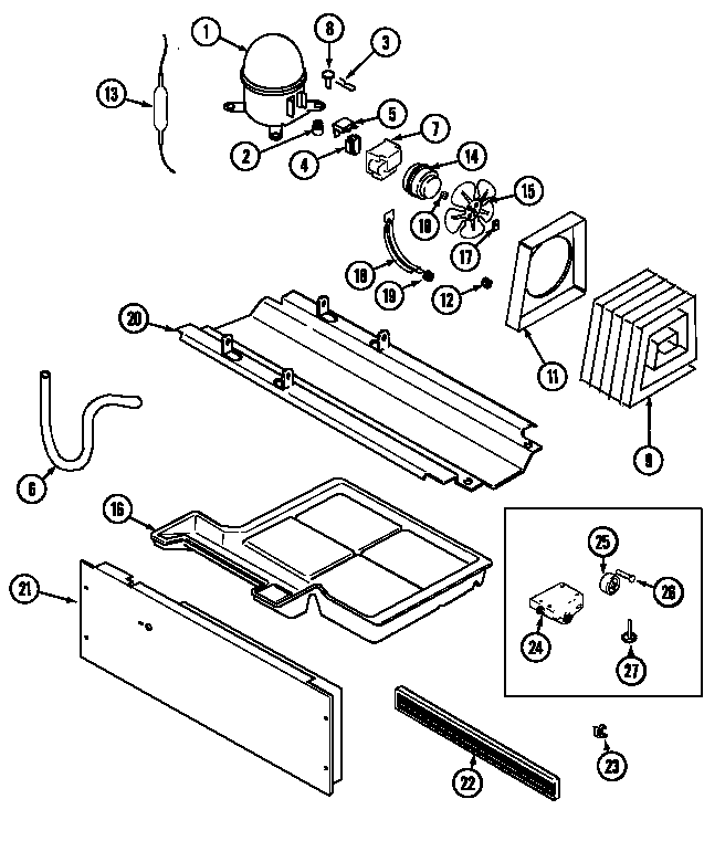 Maytag PTB1553DRA compressor (bisque) (ptb1553drq) diagram