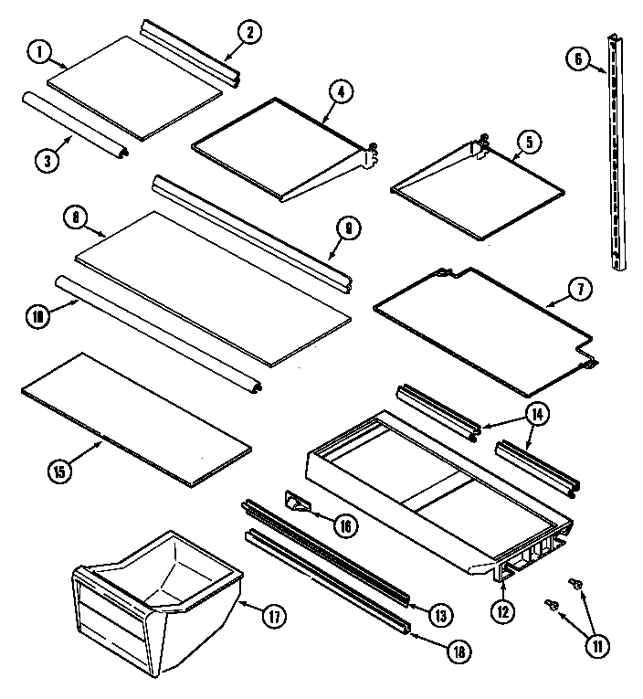 Maytag PTB1553DRA shelves & accessories (ptb1553dra) (ptb1553drw) diagram
