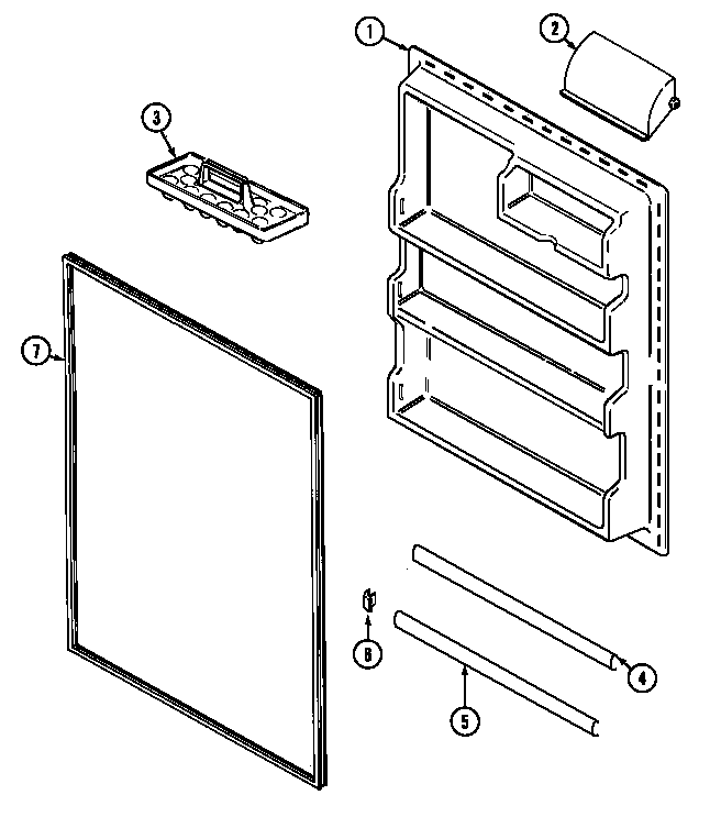 Maytag PTB1553DRA fresh food inner door (bisque) (ptb1553drq) diagram