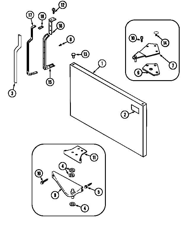 Maytag PTB1753DRW freezer outer door (ptb1753dra) (ptb1753drw) diagram