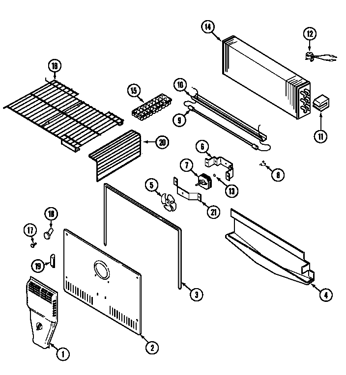 Magic Chef CTB1925DRW freezer compartment (ctb1925dra) (ctb1925drb) (ctb1925drw) diagram