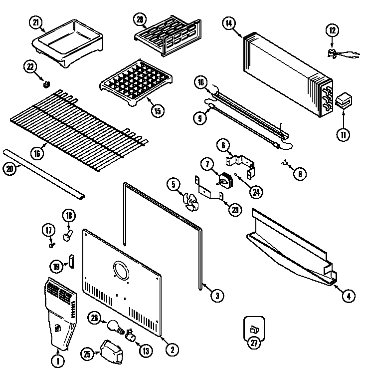 Maytag MTB1948DRB freezer compartment (mtb1948dra) (mtb1948drb) (mtb1948drw) diagram